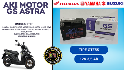 Tipe GTZ5S (4) Aki motor beat